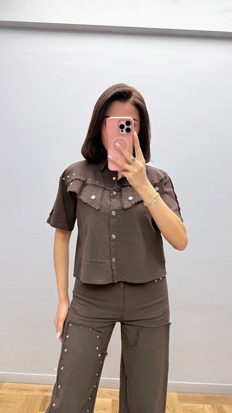 Tasarım Zımbalı Keten Takım