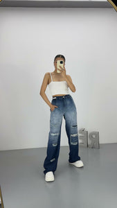 Tasarım Salaş Denim Pantolon