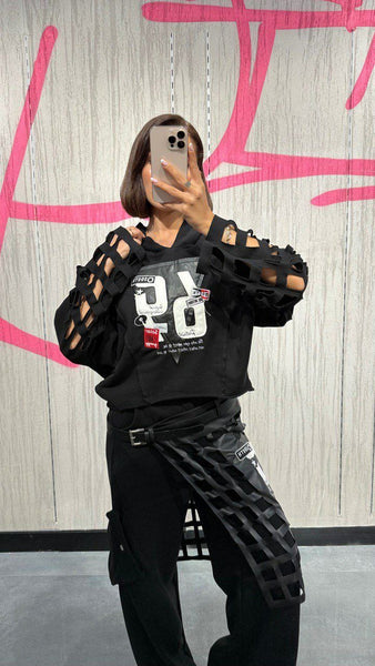 Tasarım Lazer Kesim Oversize Sweat
