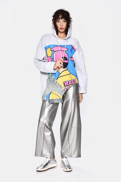 Tasarım Asimetrik Oversize Sweat