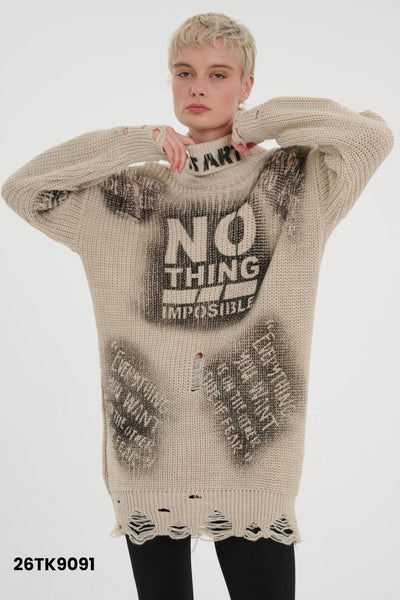 Tasarım Oversize Uzun Kazak