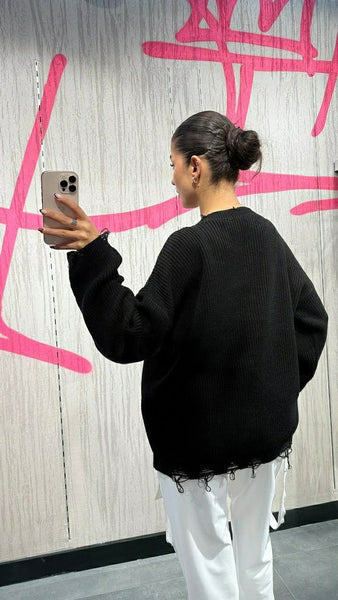 Tasarım Zincir Detaylı Kazak