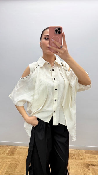 Tasarım Zımbalı Salaş Gömlek