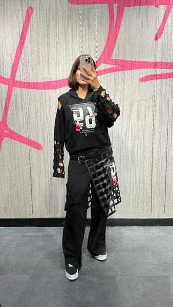 Tasarım Lazer Kesim Oversize Sweat