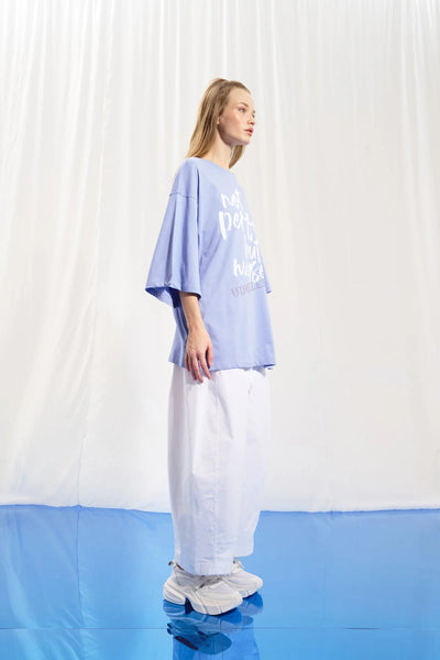 Vdr Lila Slogan Baskılı T-Shirt