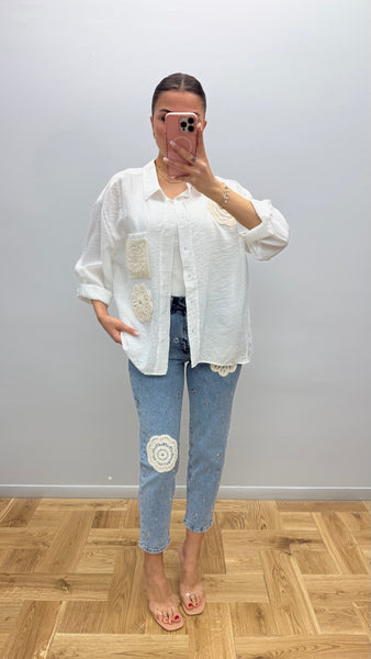 İthal Tasarım Dantel Detaylı Jean