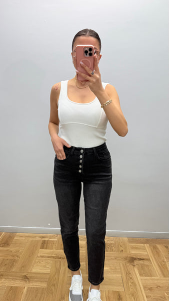 İthal Tasarım Düğme Detaylı jean