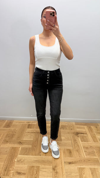 İthal Tasarım Düğme Detaylı jean