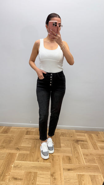 İthal Tasarım Düğme Detaylı jean